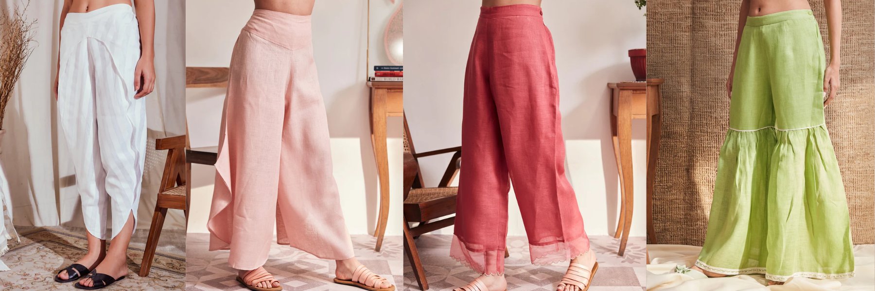 Women's Ladies Silk Wrap Pants/Women's Fisherman Palazzo Pants /Ladies Wrap  Thai Silk Wide Leg Flared Trousers