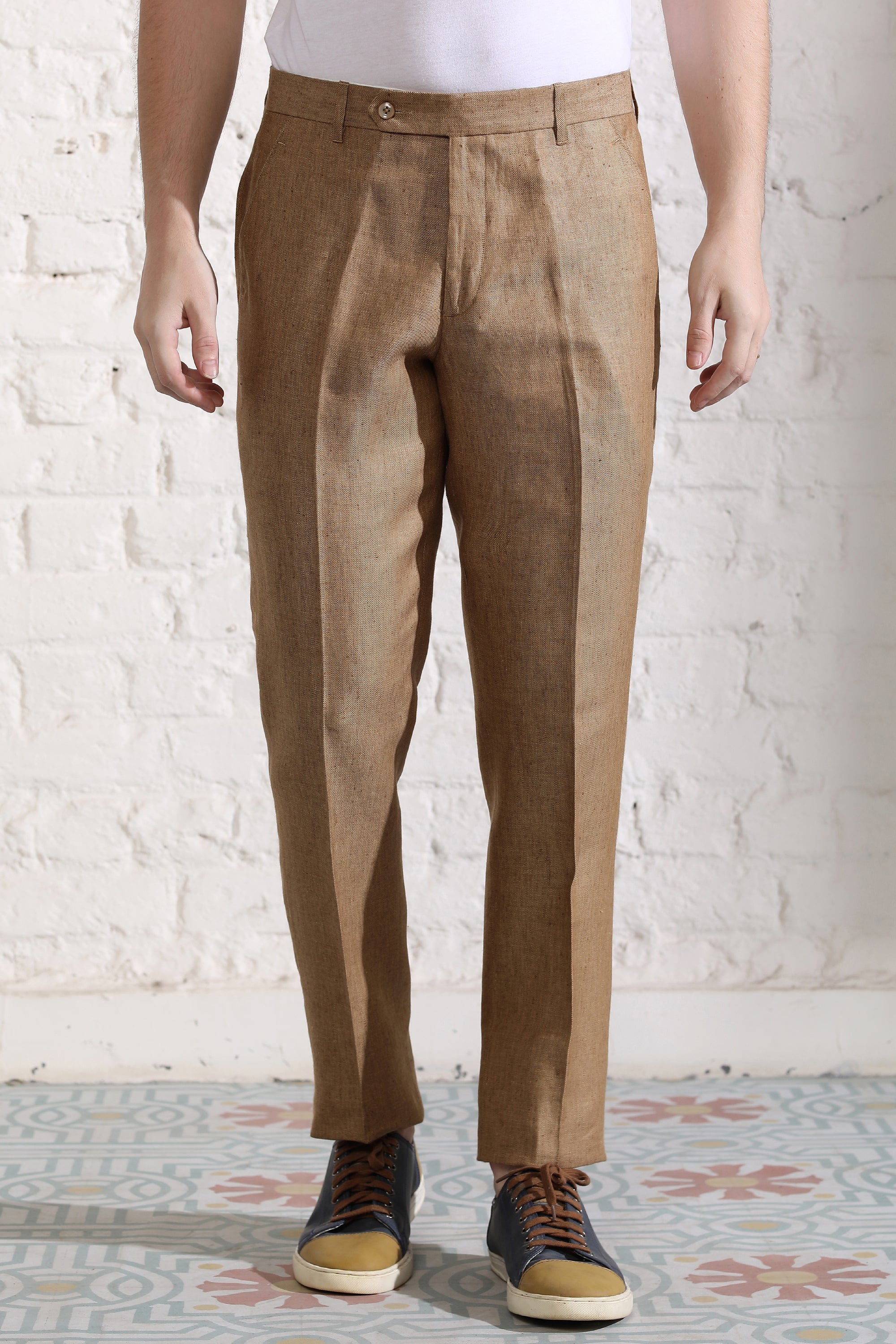 Brown Linen Trouser