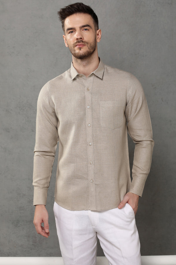 Extended Collar Linen Shirt - Yell With Us