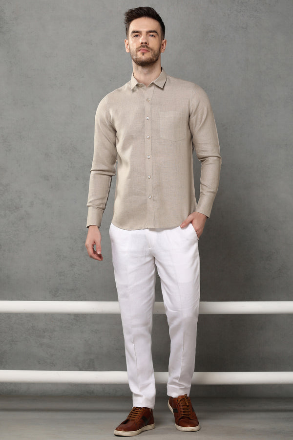 Extended Collar Linen Shirt - Yell With Us