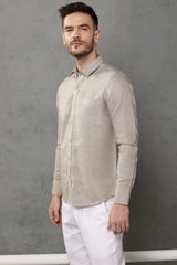 Extended Collar Linen Shirt - Yell With Us