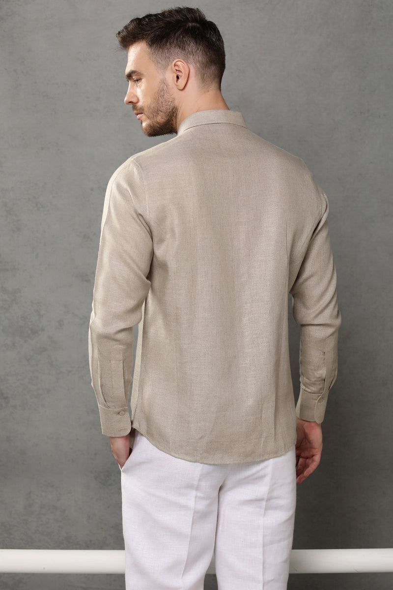 Extended Collar Linen Shirt - Yell With Us