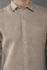 Extended Collar Linen Shirt - Yell With Us