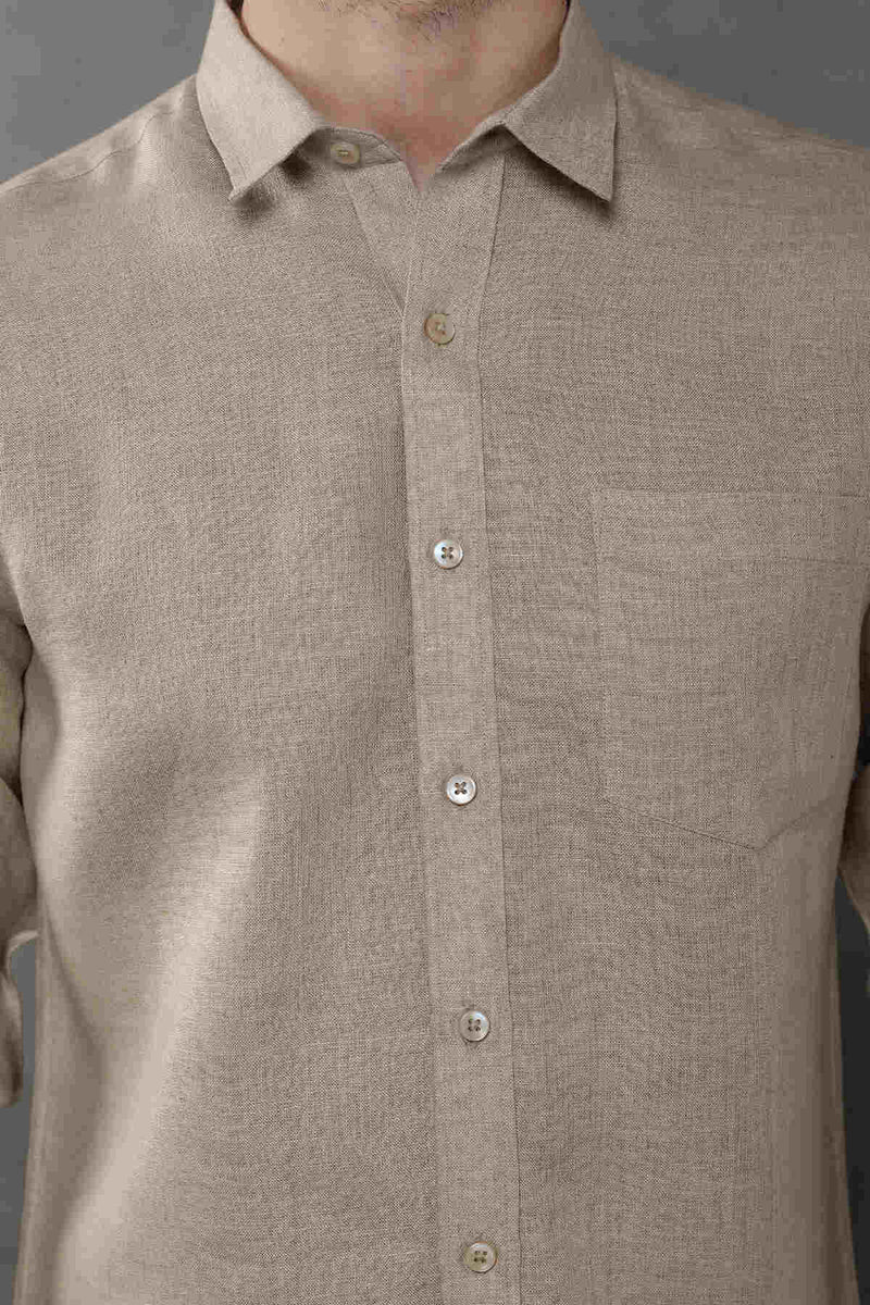 Extended Collar Linen Shirt - Yell With Us