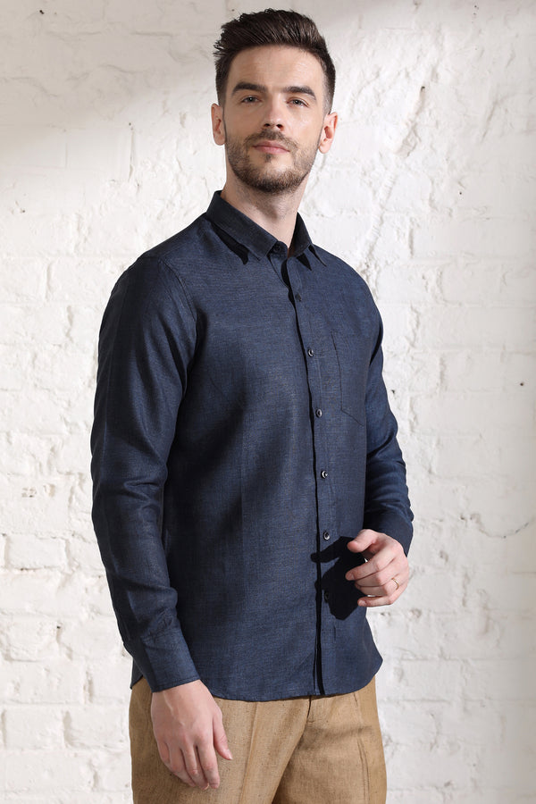 Extended Collar Linen Shirt - Yell With Us