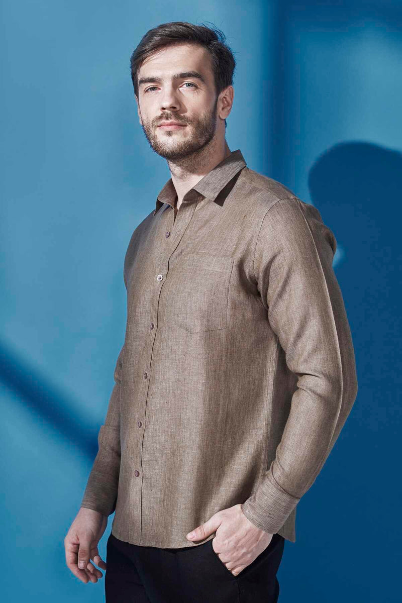 Extended Collar Linen Shirt - Yell With Us