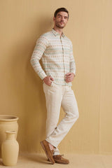 Extended Collar Linen Shirt - Yell With Us