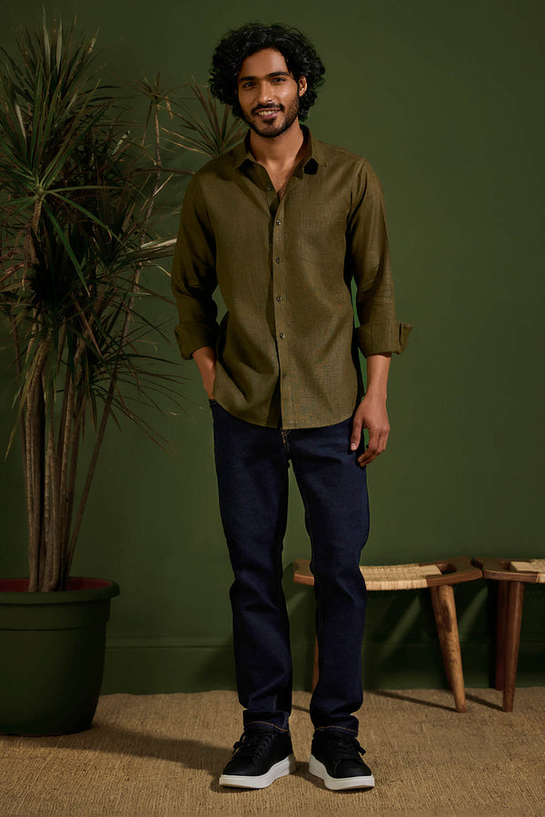 Extended Collar Linen Shirt - Yell With Us