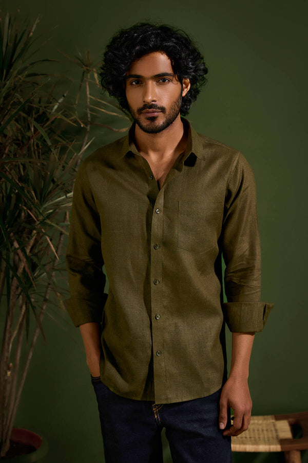 Extended Collar Linen Shirt - Yell With Us