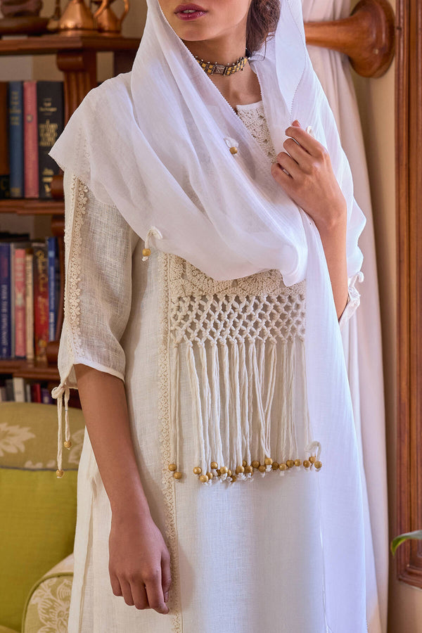 The Shiri Dupatta - Off White