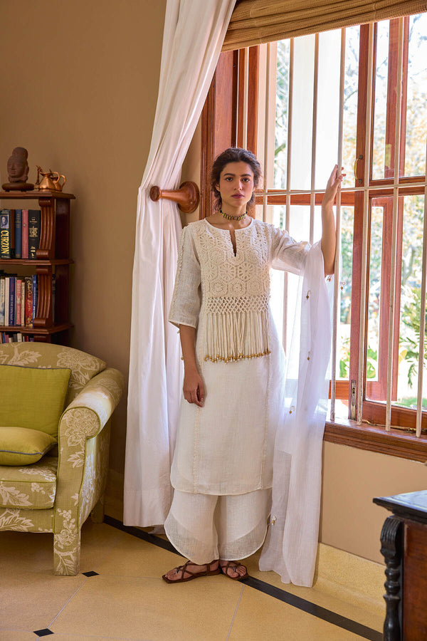 The Shiri Dupatta - Off White